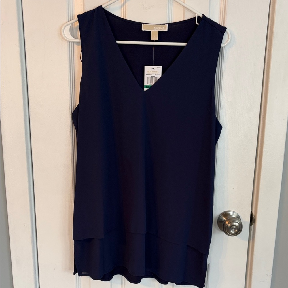 Michael Kors Navy Sleeveless Blouse